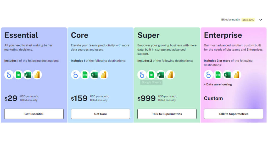 supermetrics pricing 2024