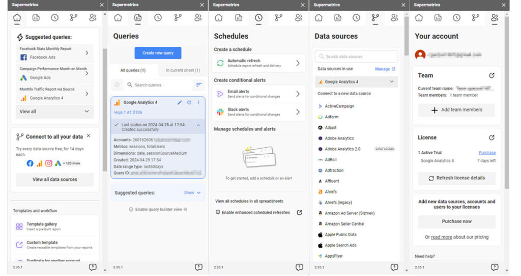 google sheets supermetrics