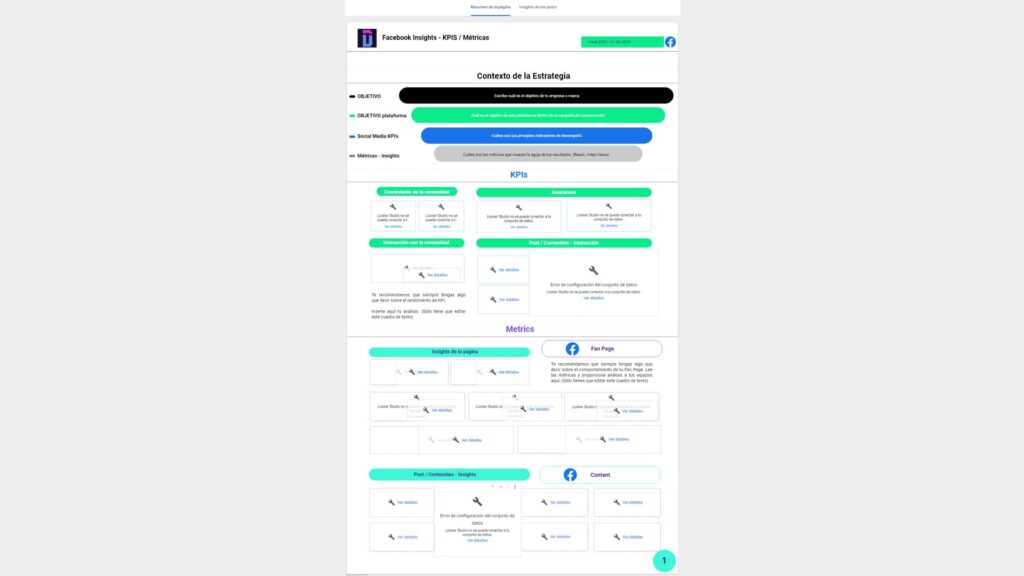 facebook insights en data studio