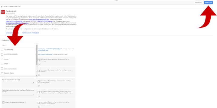 cuentas publicitarias plantila reporte de Facebook Ads